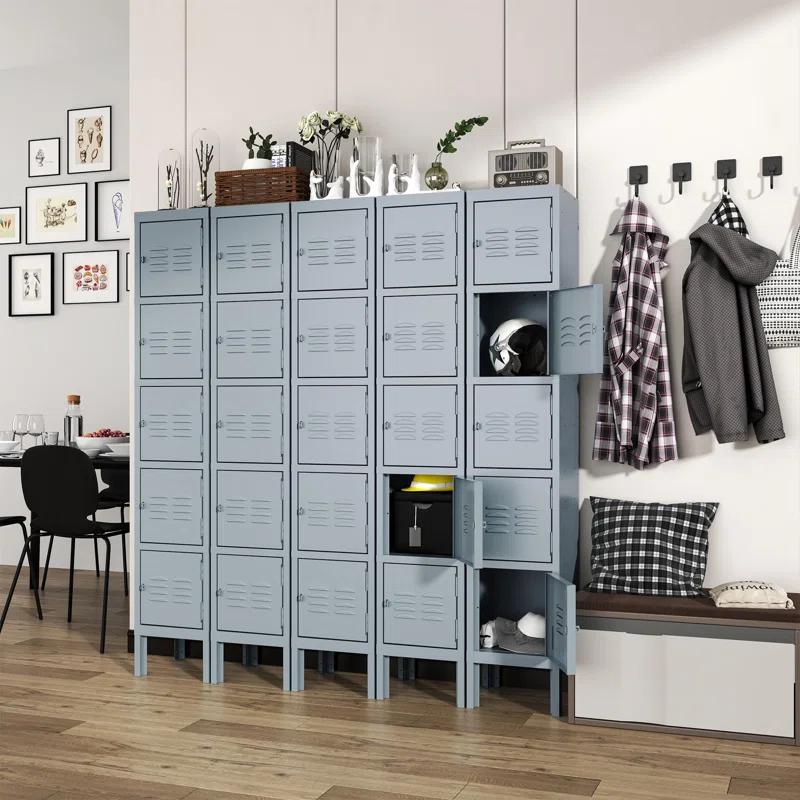 BIZOE Metal Locker Steel Storage Cabinet School Gym Employees Students Steel Locker