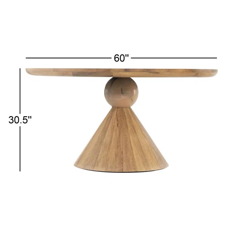 Jasmine Round Dining Table - Natural/Blush Marble