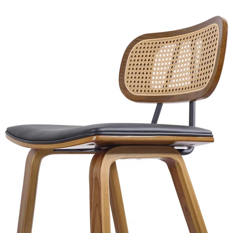 Latitude Run® 26" Upholstered Rattan Counter Height Stool (Set of 2)