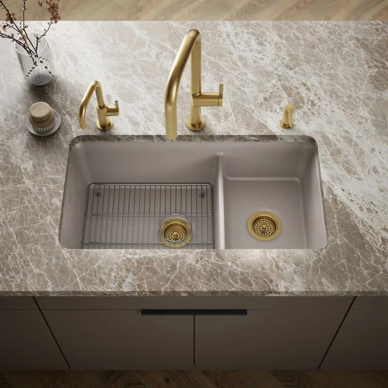 Cairn® 34" L x 18" W Double Basin Undermount with Accessories