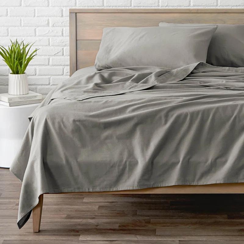 Bare Home Flannel Machine Woven Sheet Set