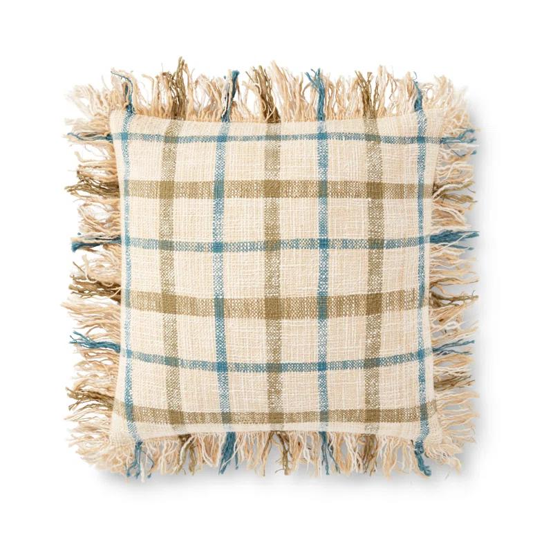 Loloi Rugs Plaid Cotton Throw Pillow