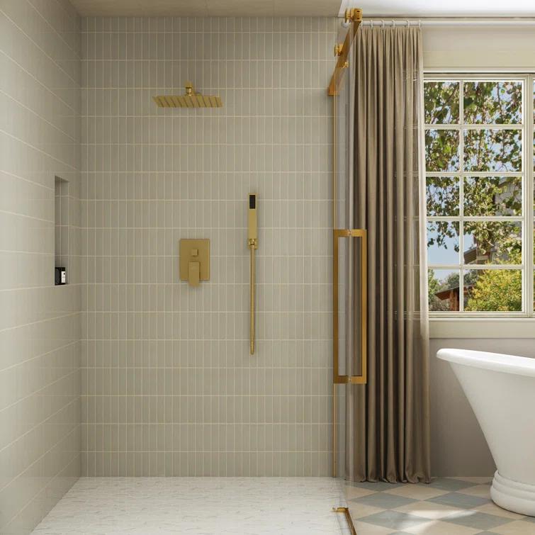 CASAINC Pressure-Balanced (Temperature And Volume) All-In-One Kit with Rough in-Valve M6066-A-10-BG