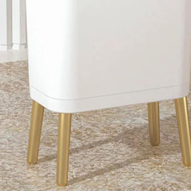 LIKOBI Trash Can with Lid,Bathroom Trash Can with Gold Edge,Slim Plastic Trash Bin for Bedroom,4 Gallon