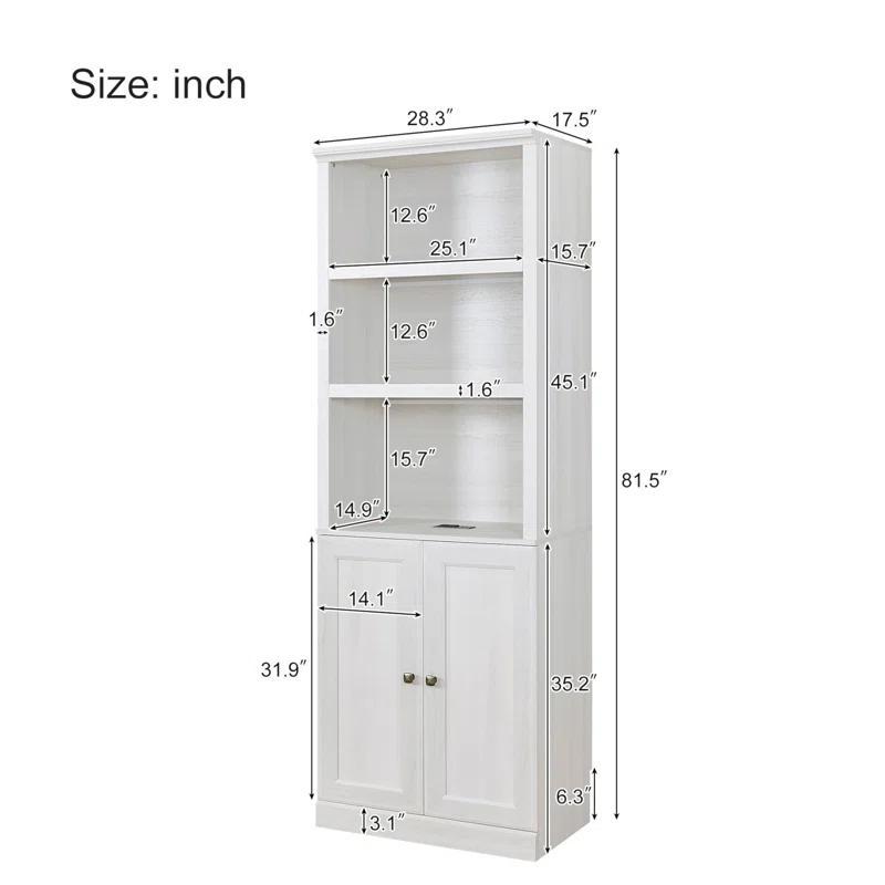 LOONGFIELD Full Size Half Self-Close And Open Murphy Bed With 2 Side Cabinet Storage Shelf, Cabinet Space-Saving Bed Perfect For Guest Room, Bed Room, Guest Room, Home Office