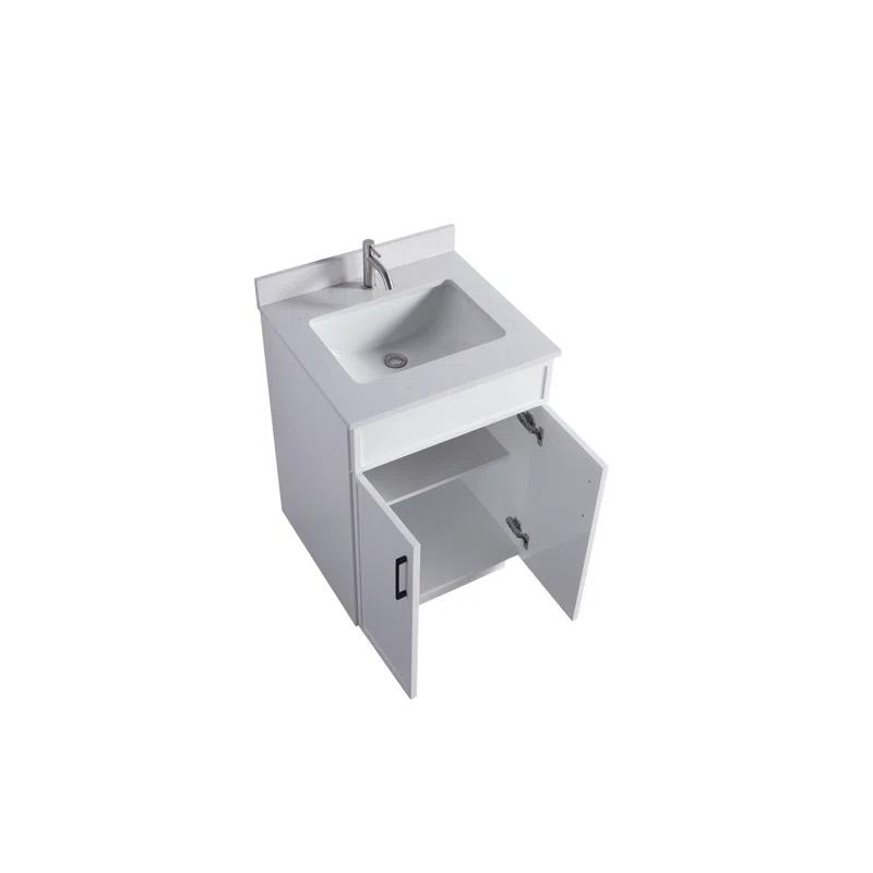 Dyconn Faucet Freestanding Vanity with Sink 2 doors - 24" Gray