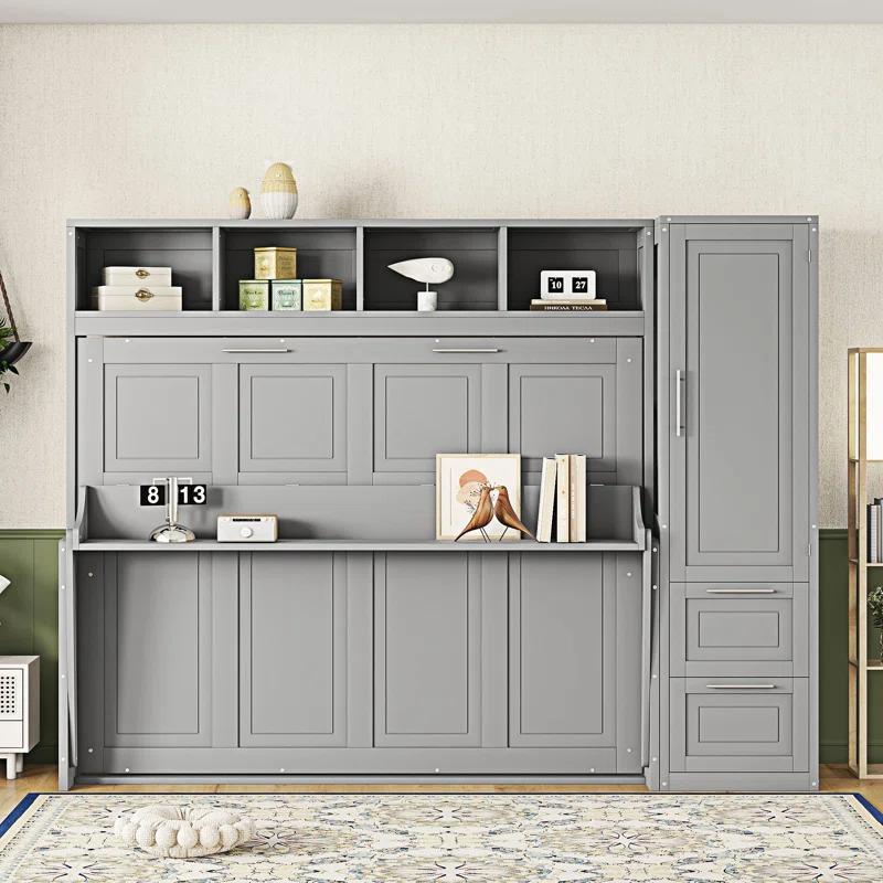 Galibens Murphy Bed Wall Bed With Closet And Drawers