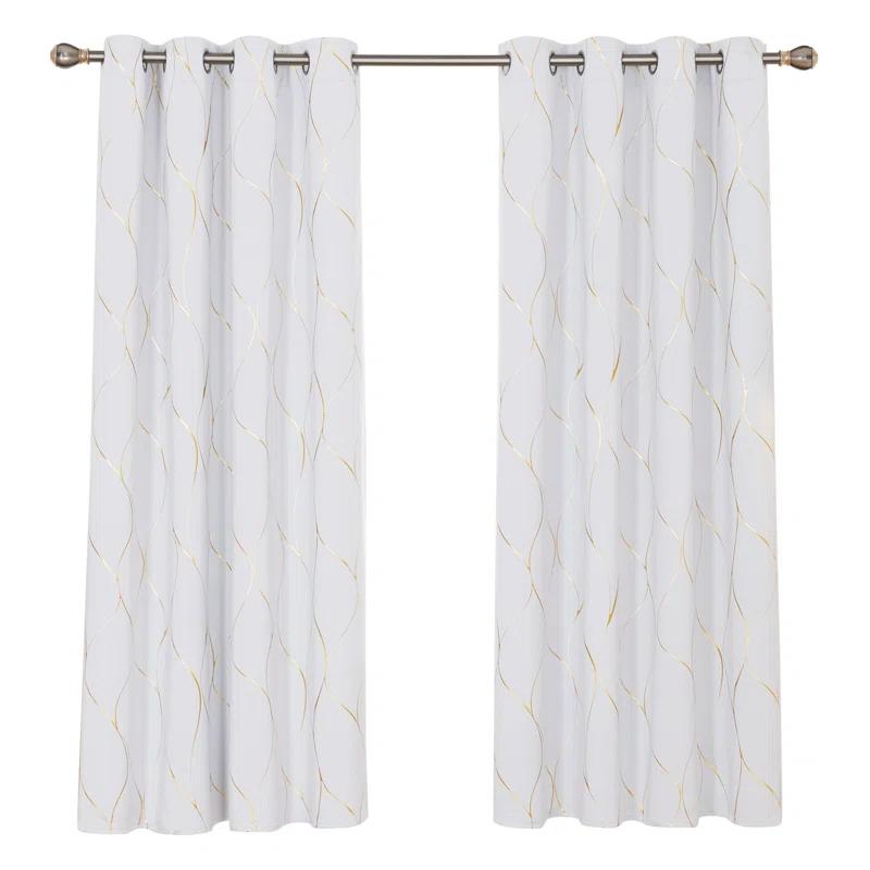 Everly Quinn Boulus Polyester Room Darkening Curtain Pair