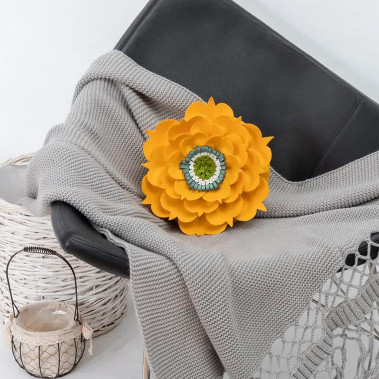 JWH 3D Floral Throw Pillow Floral Throw Pillow