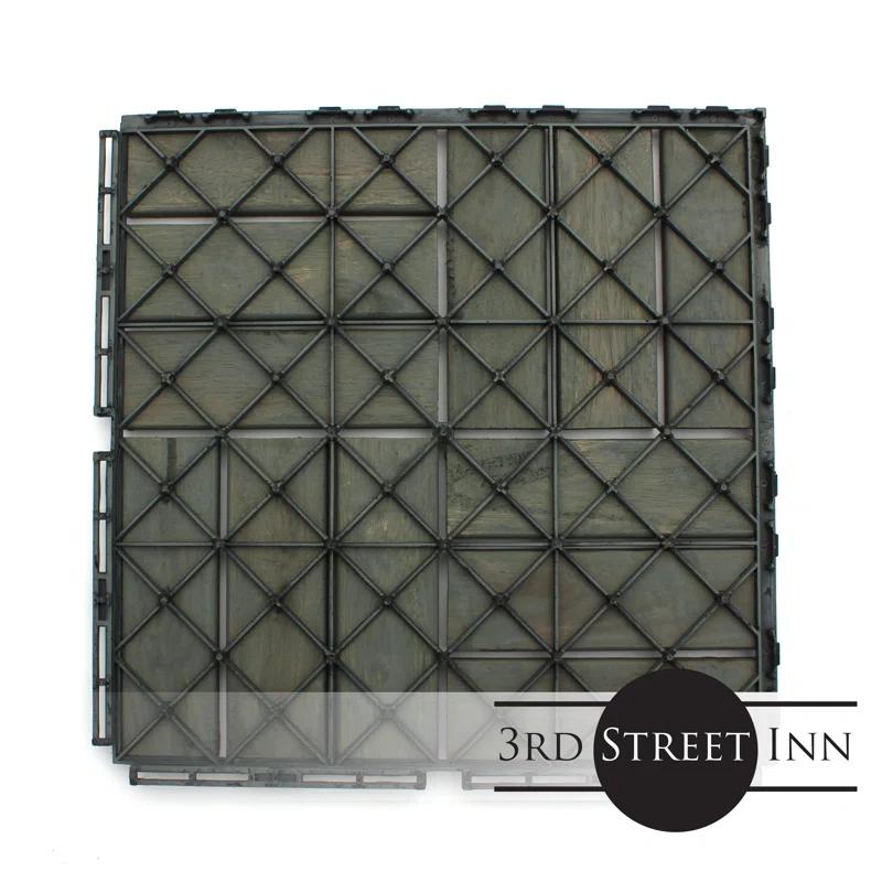 3rd Street Inn 12" x 12" Wood Interlocking Deck Tile (Set of 10)