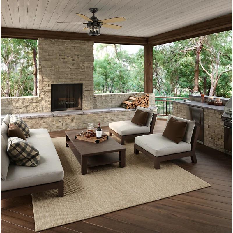 Hunter Fan 52" Coral Bay 5 - Blade Outdoor Standard Ceiling Fan with Remote Control and Light Kit Included