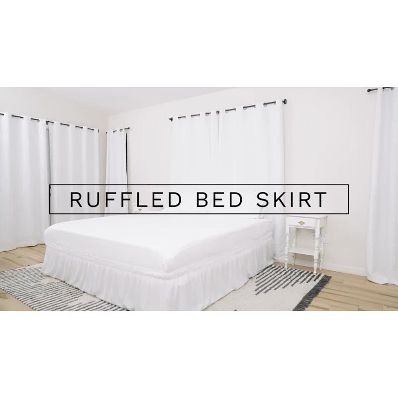 CGK Linens Ruffled Elastic Wrap Around Tailored Bed Skirt