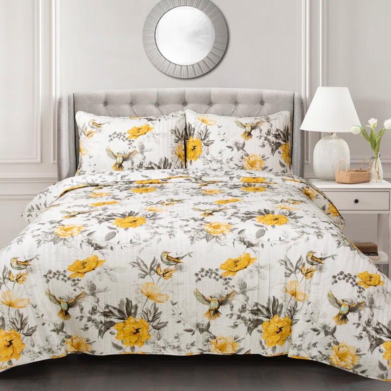 Lush Decor Floral Reversible Quilt Set