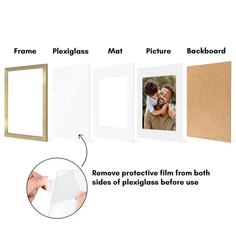 Americanflat 2 Pack of Picture Frames with Mat - Plexiglass Cover
