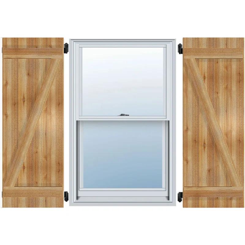 Ekena Millwork TimberCraft 5 3/8" Boards Joined Board-n-Batten Shutters w/Z-Bar, Western Red Cedar (Per Pair) (Set of 2)