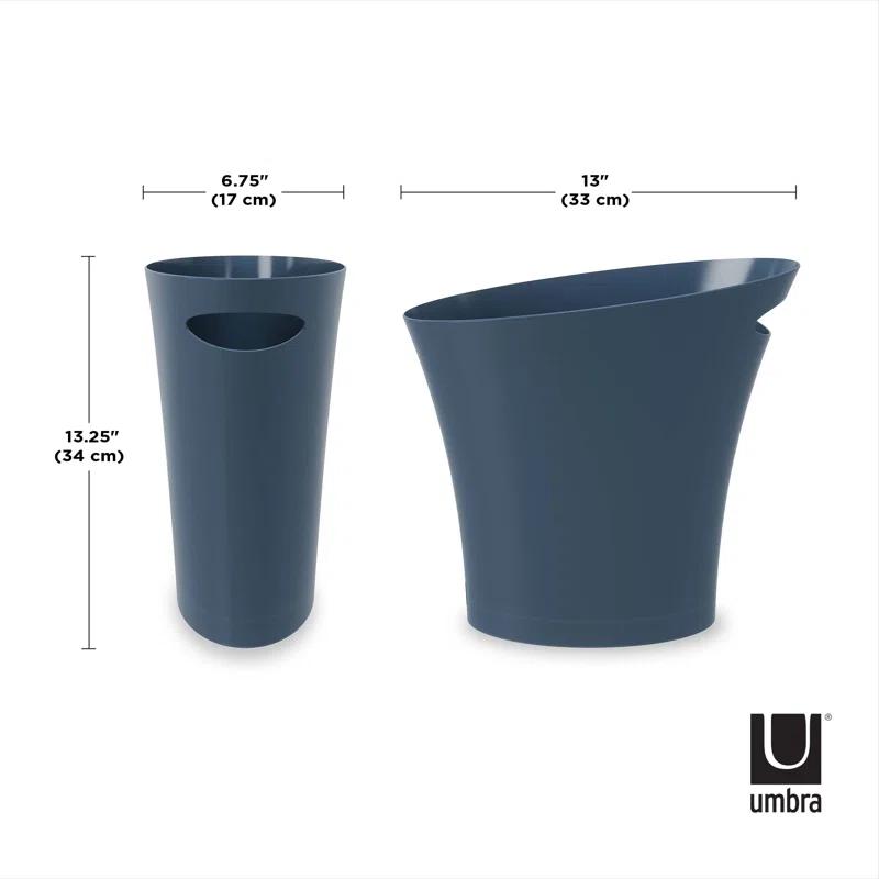 Skinny Plastic Open Waste Basket - 2 Gallons