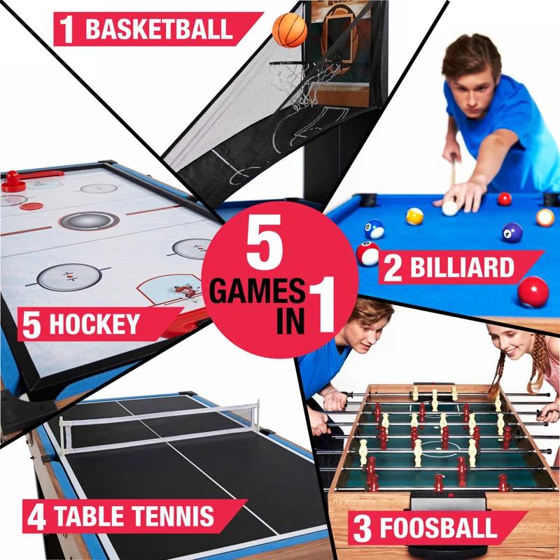 MD Sports 5 Game 48.5" Multi Game Table