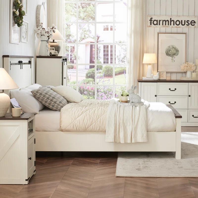 Wildon Home® Caeden 47.5" Wide Farmhouse Dresser for Bedroom, Wood Rustic Storage with 5 Drawer