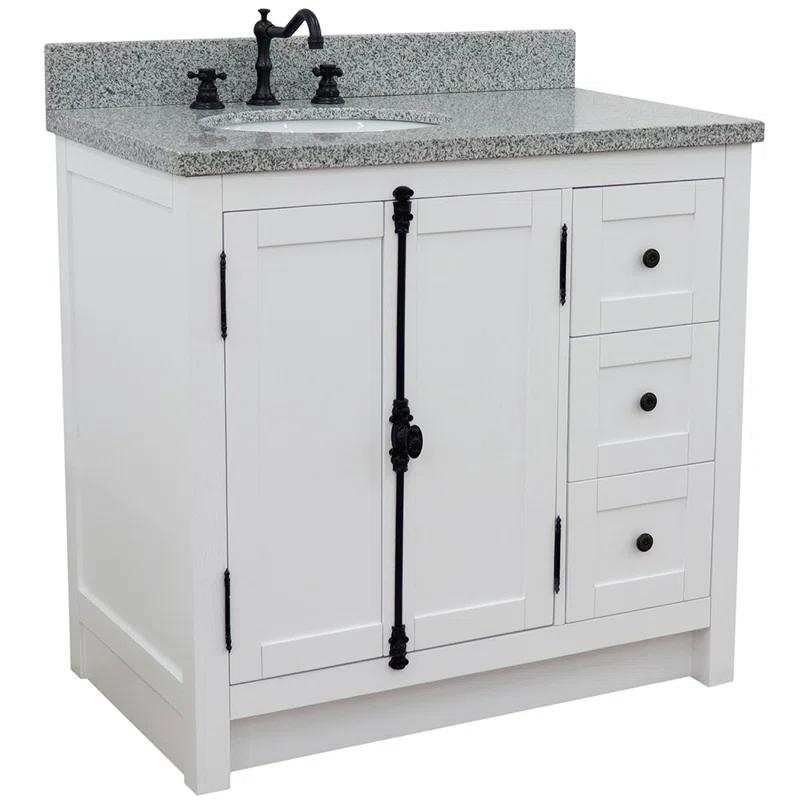 Gracie Oaks Trainor 37'' Single Bathroom Vanity with Stone Top