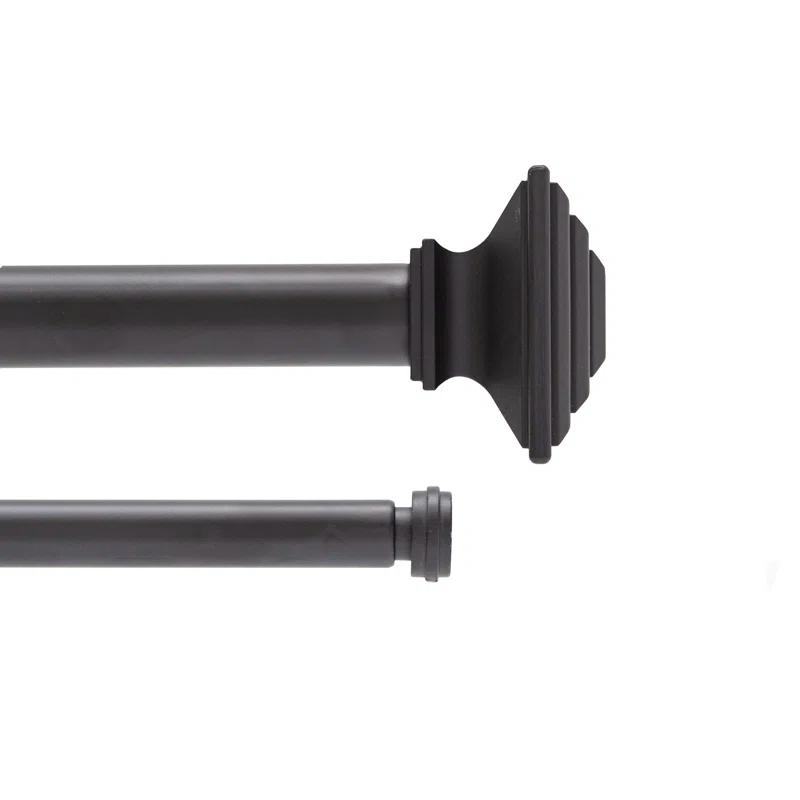 Kenney Mission Black Adjustable 1" Double Curtain Rod