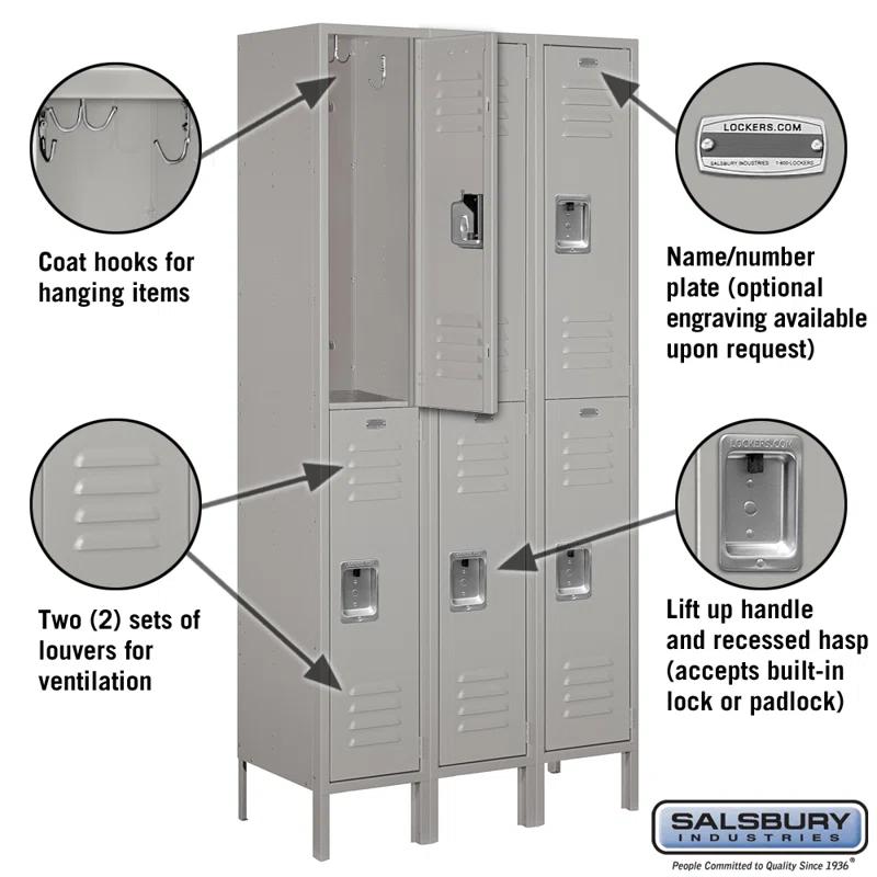 Salsbury Industries Metal 2 - Tier 36'' with Padlock
