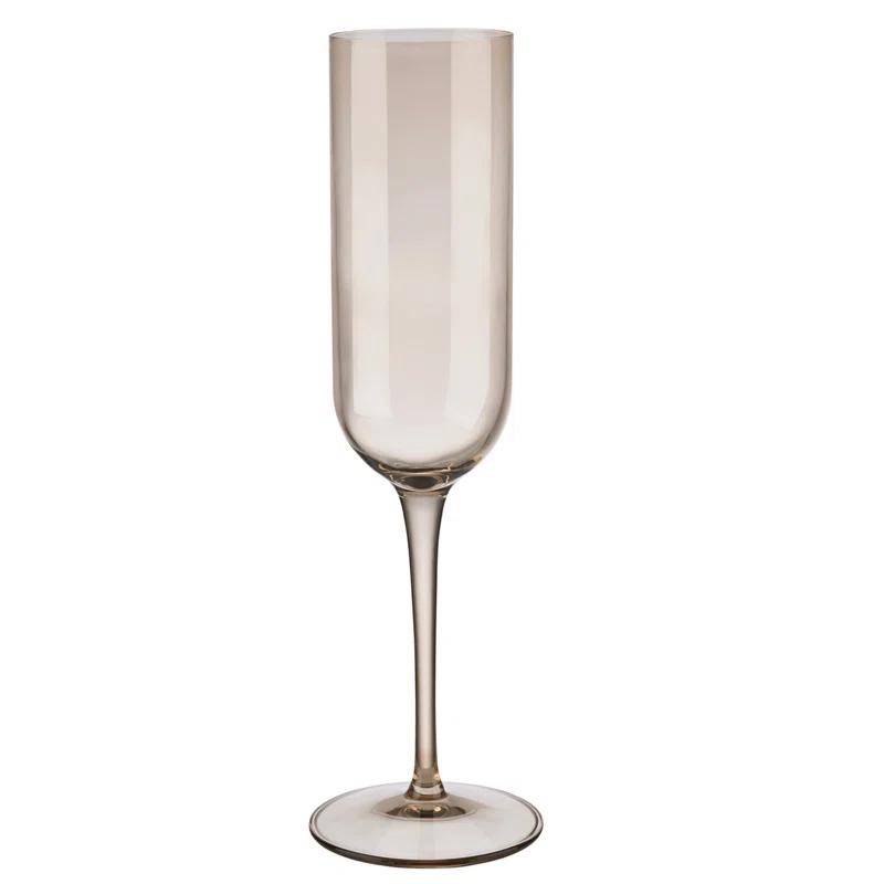 FUUM 7 oz. Crystal Flute Glassware Set (Set of 4)