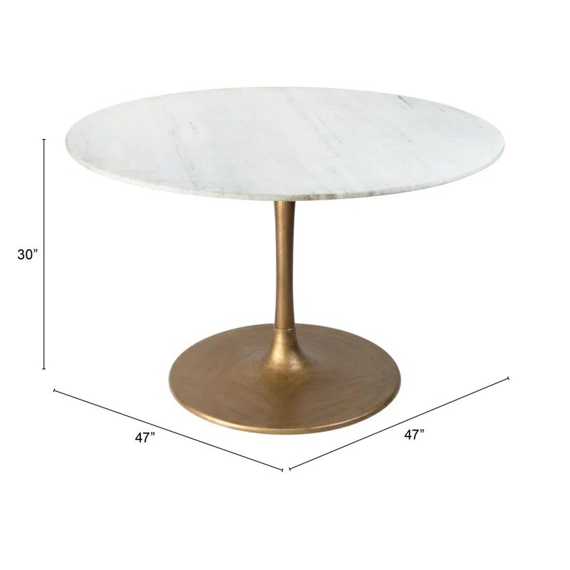 Zuo Hospitality Round Marble Top Dining Table