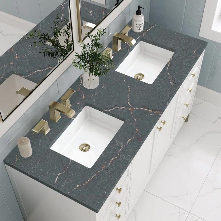 James Martin Vanities Chicago 60'' Double Bathroom Vanity with Top