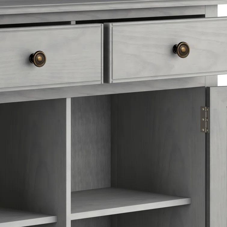 Simpli Home Connaught 40"W Solid Wood 2-Shelf Entryway Storage Cabinet with 2 Storage Drawers