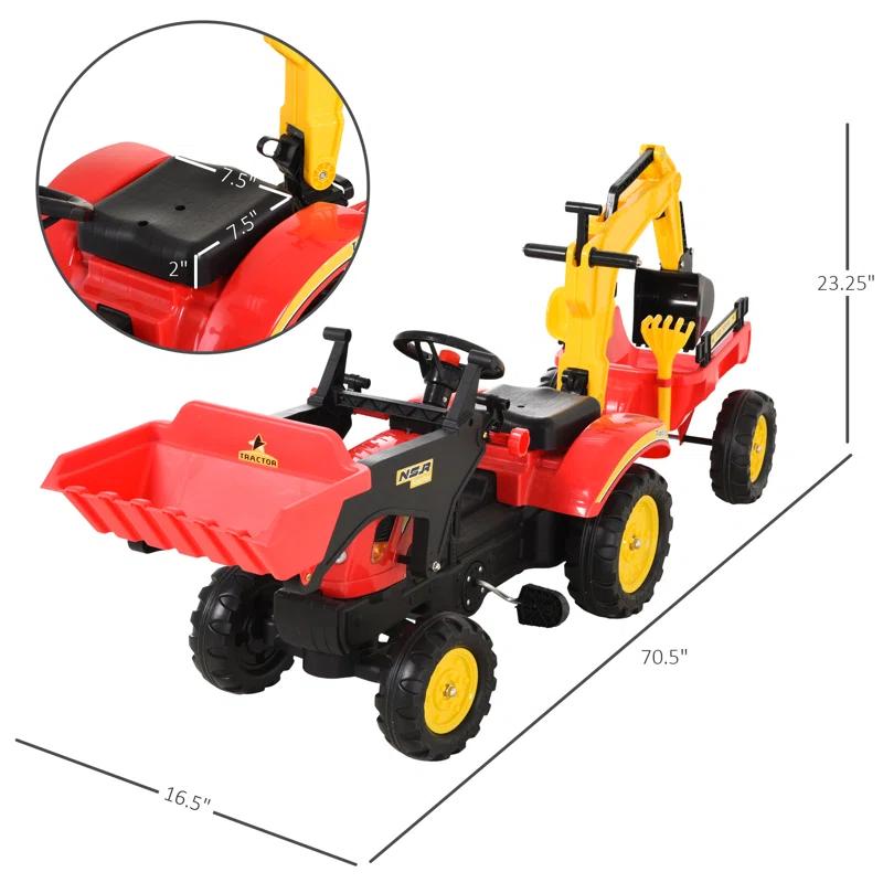 Aosom 1 Seater Tractors / Construction Pedal Ride On