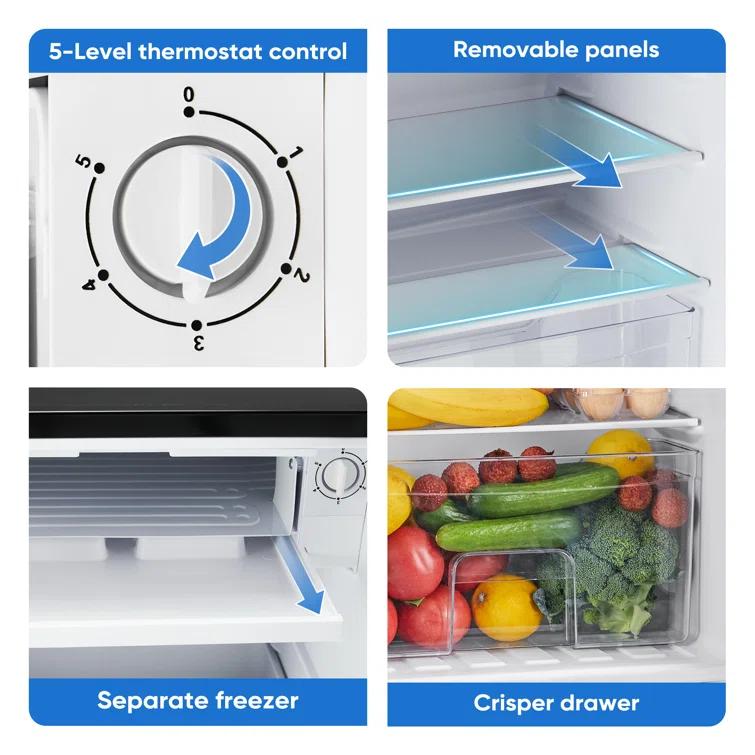 Smugdesk.com 3.2 Cu.Ft Single Door Compac Fridge with Freezer | Wayfair