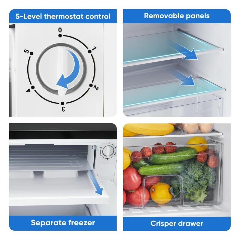 Smugdesk.com 3.2 Cu.Ft Single Door Compac Fridge with Freezer | Wayfair