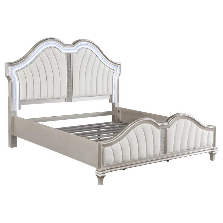 Alma Evangeline 4-Piece Queen Bedroom Set Silver Oak