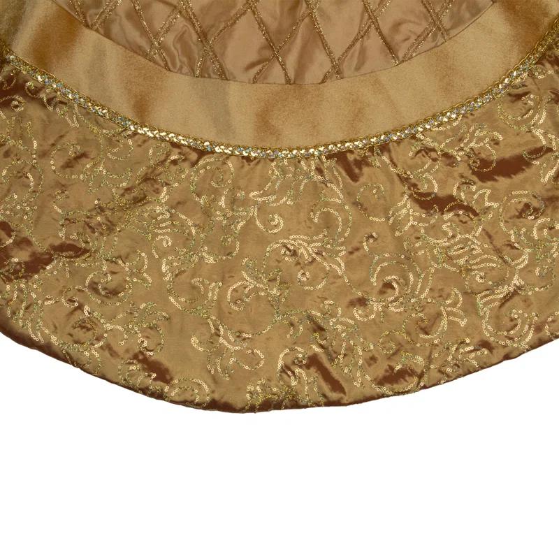 Northlight Seasonal 72" Gold Quilted Christmas Tree Skirt with Iridescent Sequins