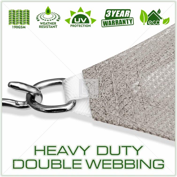 ColourTree Colourtree Sun Shade Sail Rectangle Canopy Fabric Cloth Screen, Water Permeable & UV Block UPF50