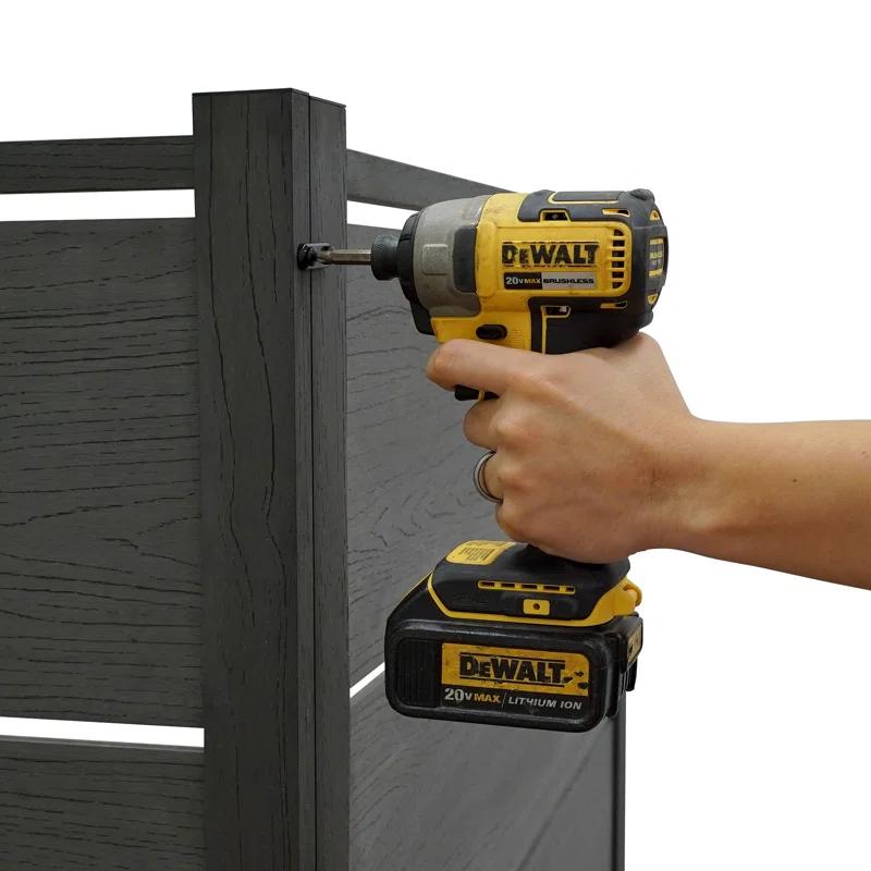 Enclo Enclo 4 ft H x 3.3 ft W Bessemer WoodTek Vinyl Charcoal Privacy Screen Kit (2 Panels)