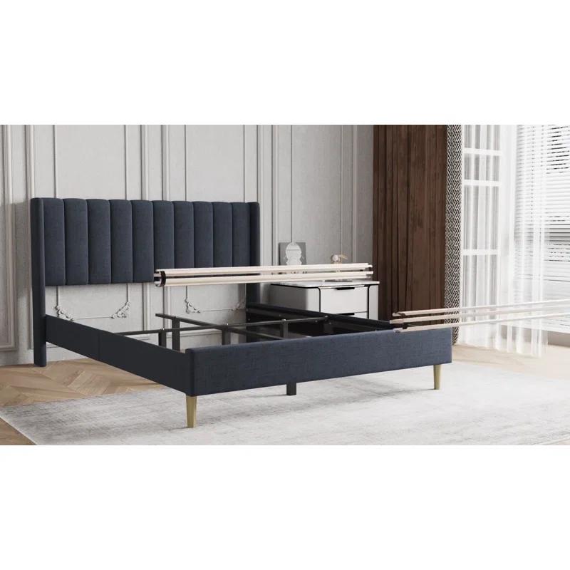 Mercer41 Cedell Upholstered Wingback Bed