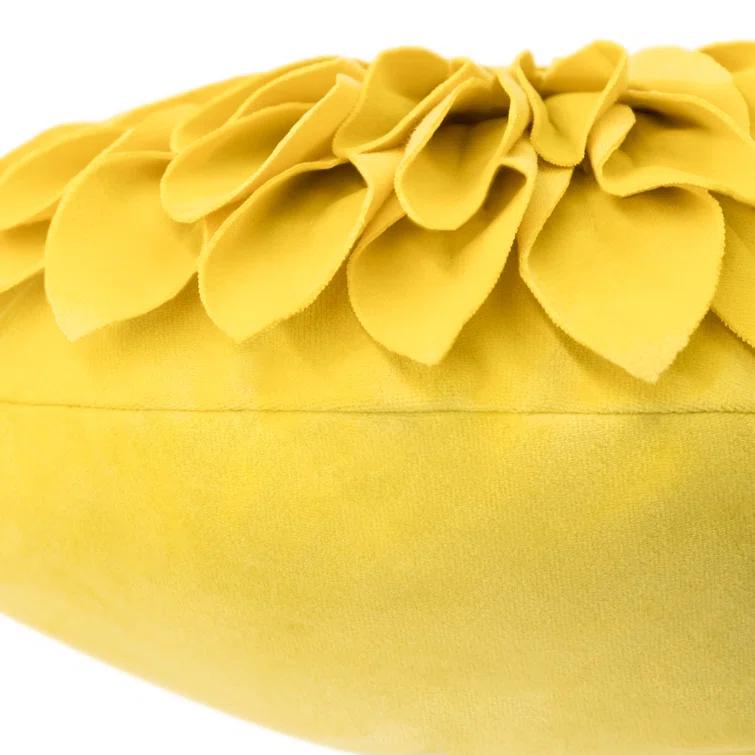 JWH Appliqued Throw Pillow 3D Sunflower Accent Pillow Cover & Insert