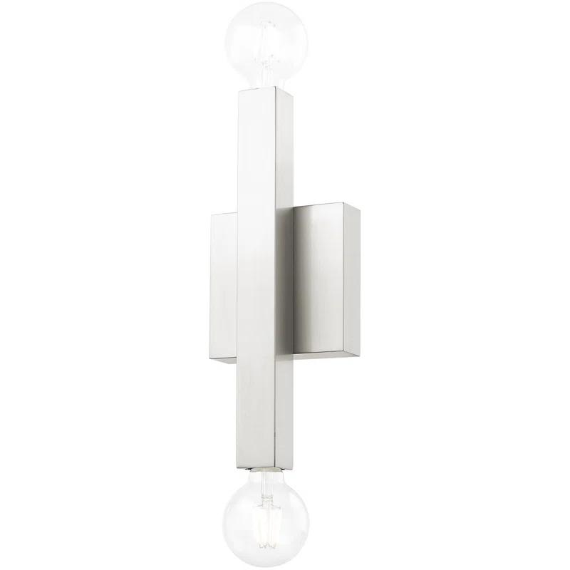 Lighting Lumens 2-Light Brushed Nickel ADA Wall Sconce: with Stainless Steel Base for Modern Lighting