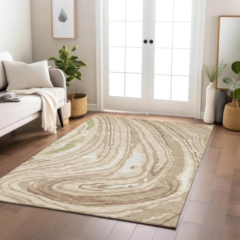 Machine Washable Indoor/Outdoor Chayden ACN1051 Beige Rug