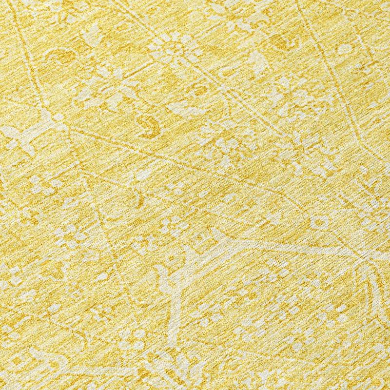 Machine Washable Indoor/Outdoor Claudian ACN1224 Gold Rug