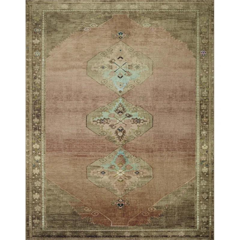 Magnolia Home By Joanna Gaines X Loloi Sinclair Machine Washable Clay / Tobacco Area Rug