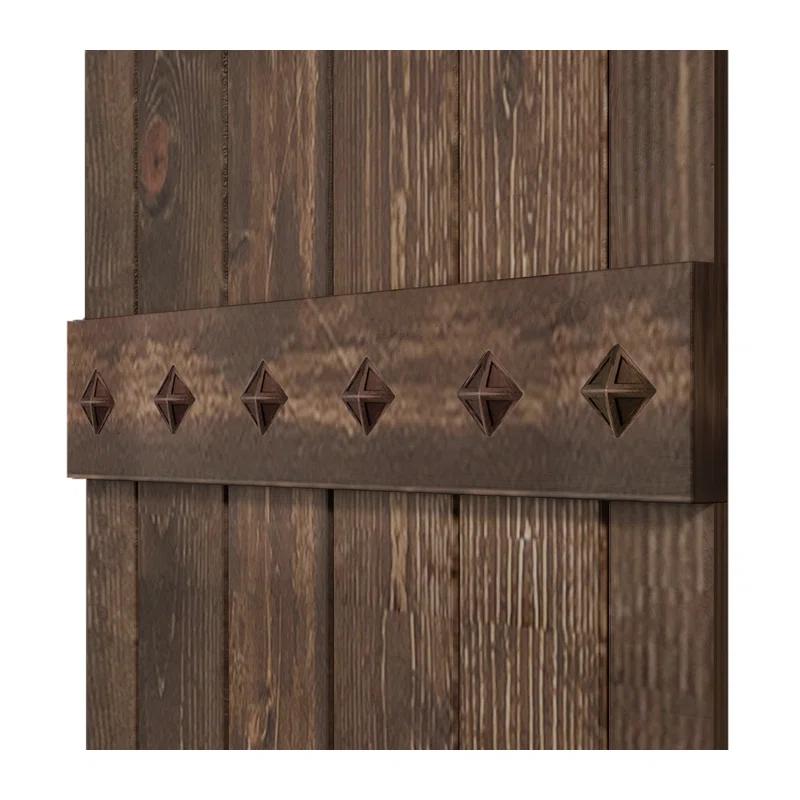 IsLife 84'' Solid Wood Paneled Low-Gloss with Installation Hardware Kit Barn Door (Set of 2)