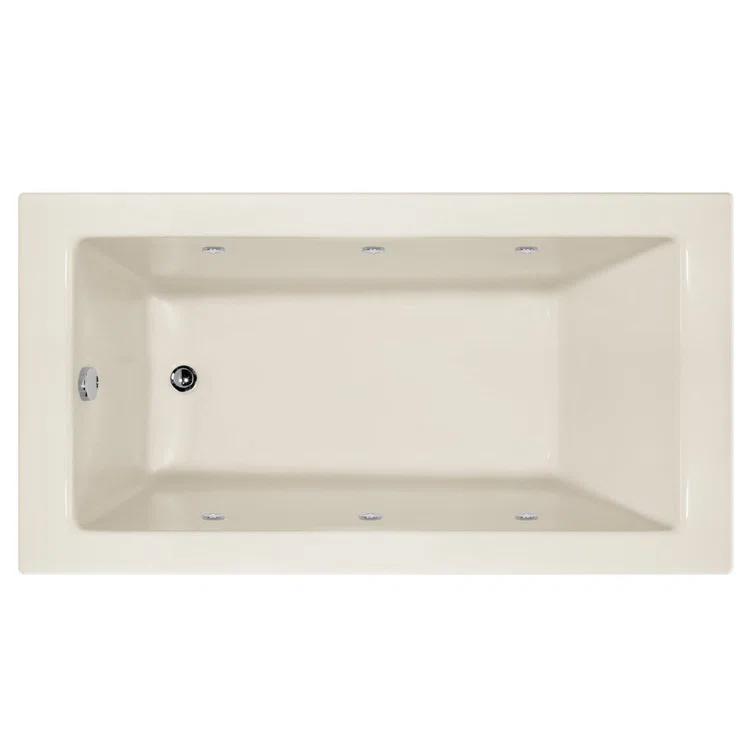 Hydro Systems Sydney 60'' x 34'' Alcove / Tile In Whirlpool Acrylic Bathtub SYD6034AWP-WHI-LH-WOV.WHI