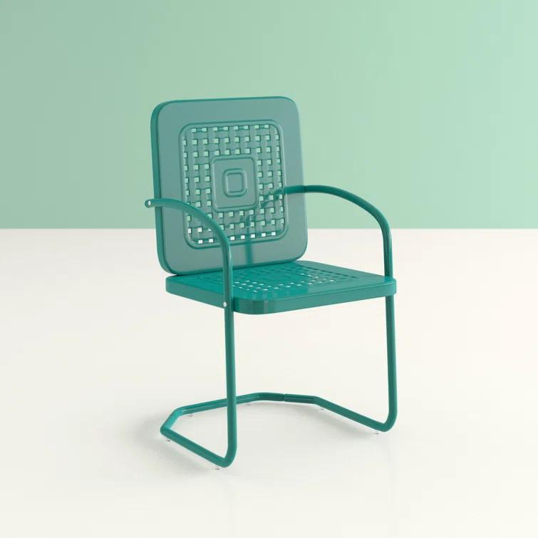 Hashtag Home Kutcher Powder Coated Steel Outdoor Lounge Chair (Set of 2) (Set of 2)