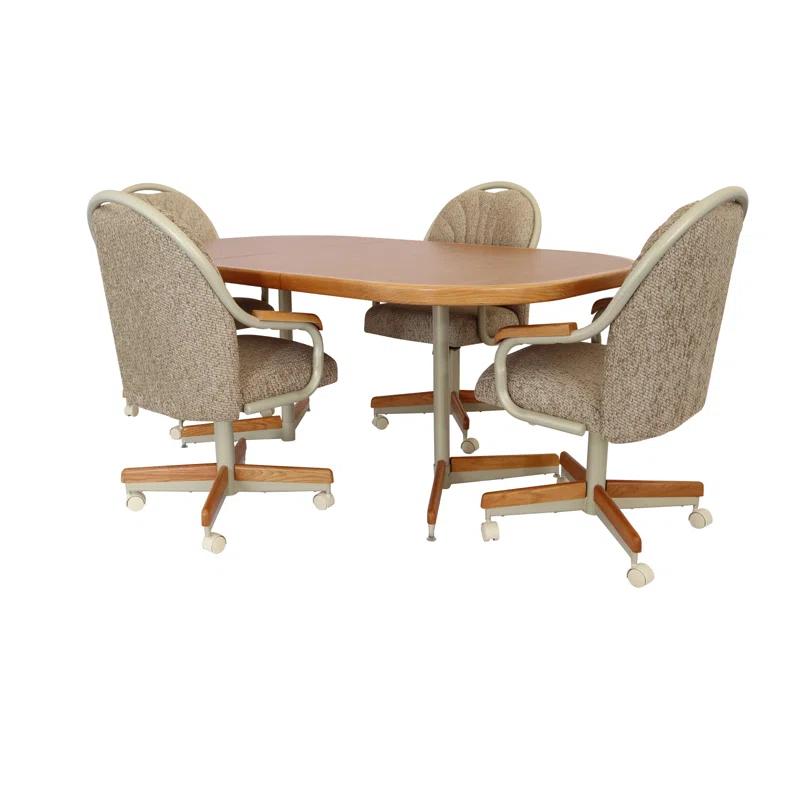 Caster Chair Company 5-Piece Extendable Double-Pedestal Caster Dining Set