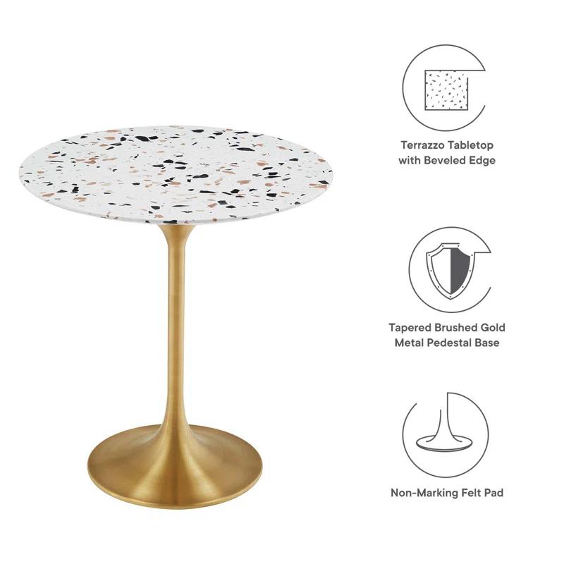 Modway Lippa 20" Round Terrazzo Side Table