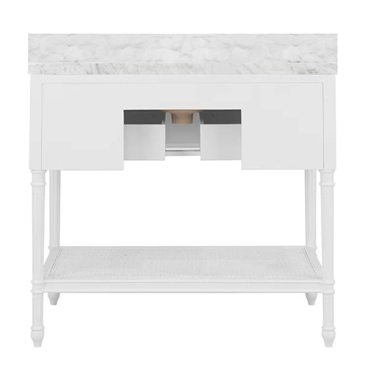 Worlds Away Martha 36.5'' Single Bathroom Vanity with Marble Top