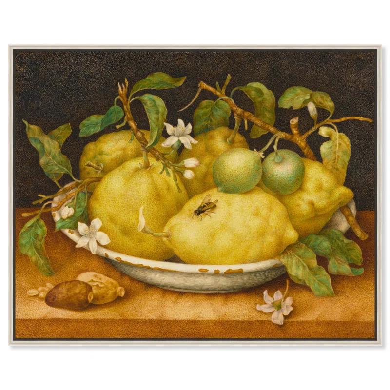 Art Remedy Still Life With Bowl Of Citrons Canvas Kitchen Art by Art Remedy