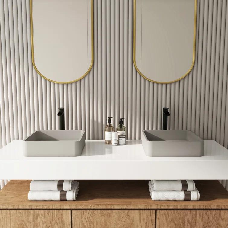 CASAINC CASAINC Maple 15.35'' Concrete Square Bathroom Sink CA-VS1020-CC